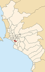 Map of Lima highlighting Surquillo